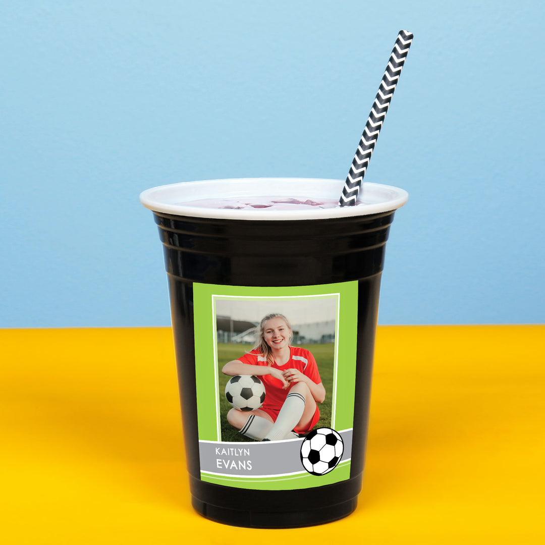 Custom Photo Party Cups - Soccer - 16 Ct