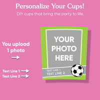 Custom Photo Party Cups - Soccer - 16 Ct