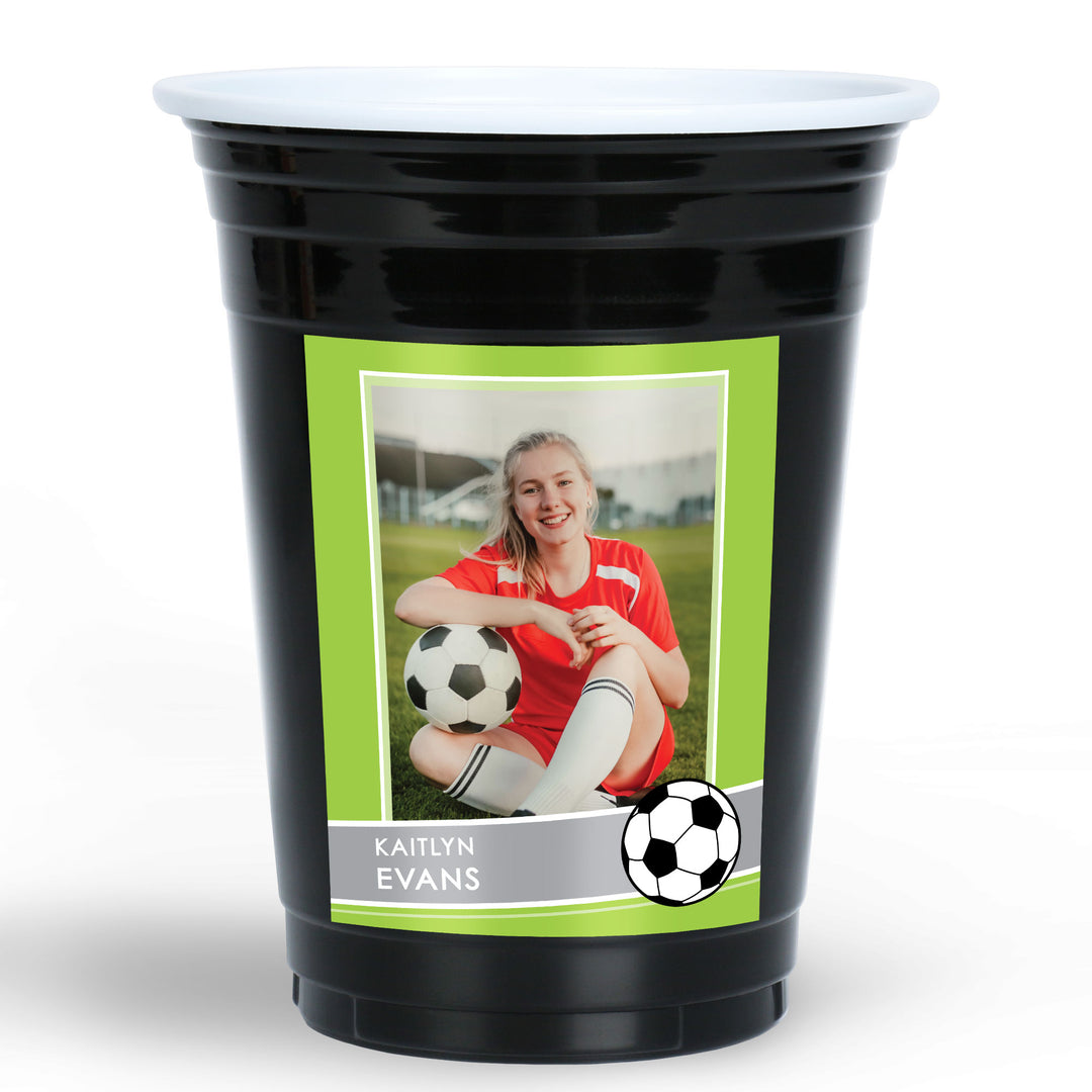 Custom Photo Party Cups - Soccer - 16 Ct
