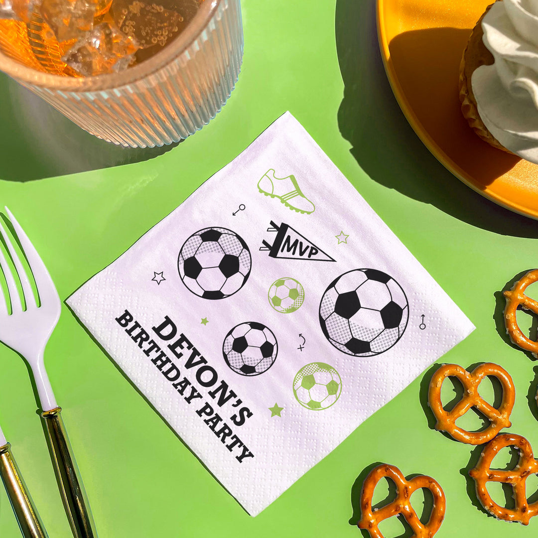 Custom Text Napkins - Soccer