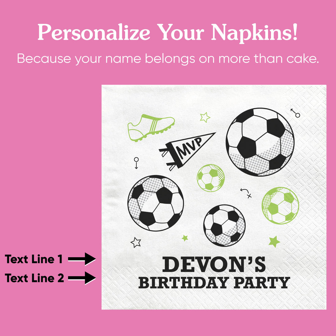 Custom Text Napkins - Soccer