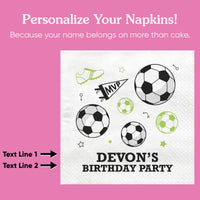 Custom Text Napkins - Soccer