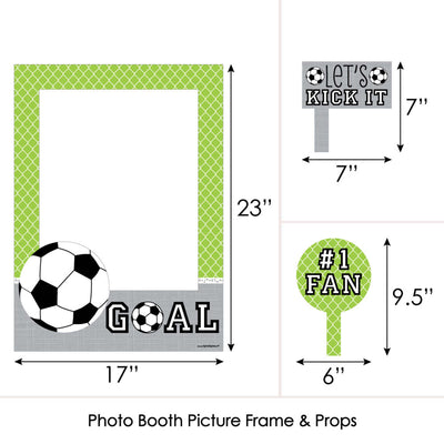 Goaaal - Soccer - Birthday Party or Baby Shower Selfie Photo Booth Picture Frame and Props - Printed on Sturdy Material