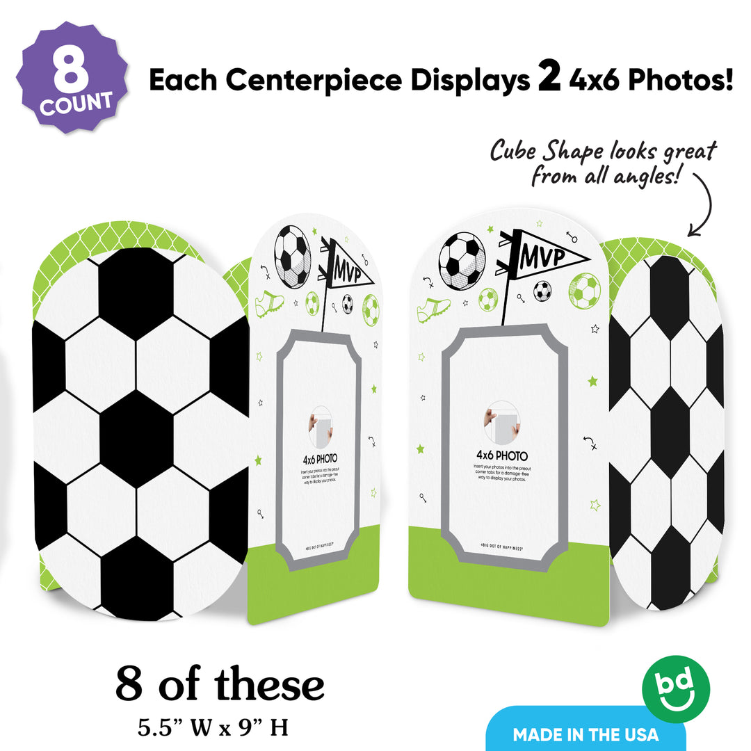 Soccer Photo Centerpieces - 8 Ct