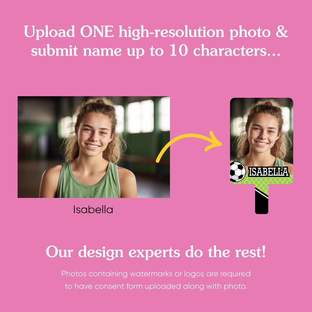 Custom Grad Soccer Photo Paddle 1, 3, 6, or 12 Ct