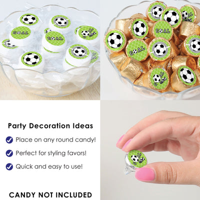 GOAAAL! - Soccer - Baby Shower or Birthday Party Small Round Candy Stickers - Party Favor Labels - 324 Count