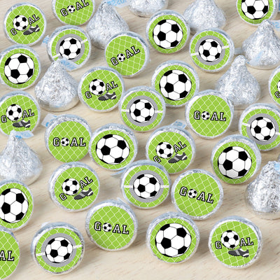 GOAAAL! - Soccer - Baby Shower or Birthday Party Small Round Candy Stickers - Party Favor Labels - 324 Count