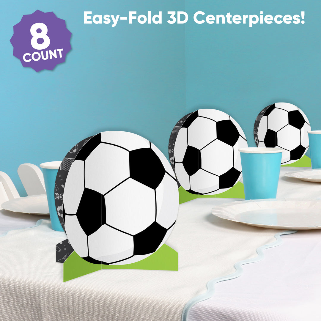Soccer 3D Centerpieces - 8 Ct