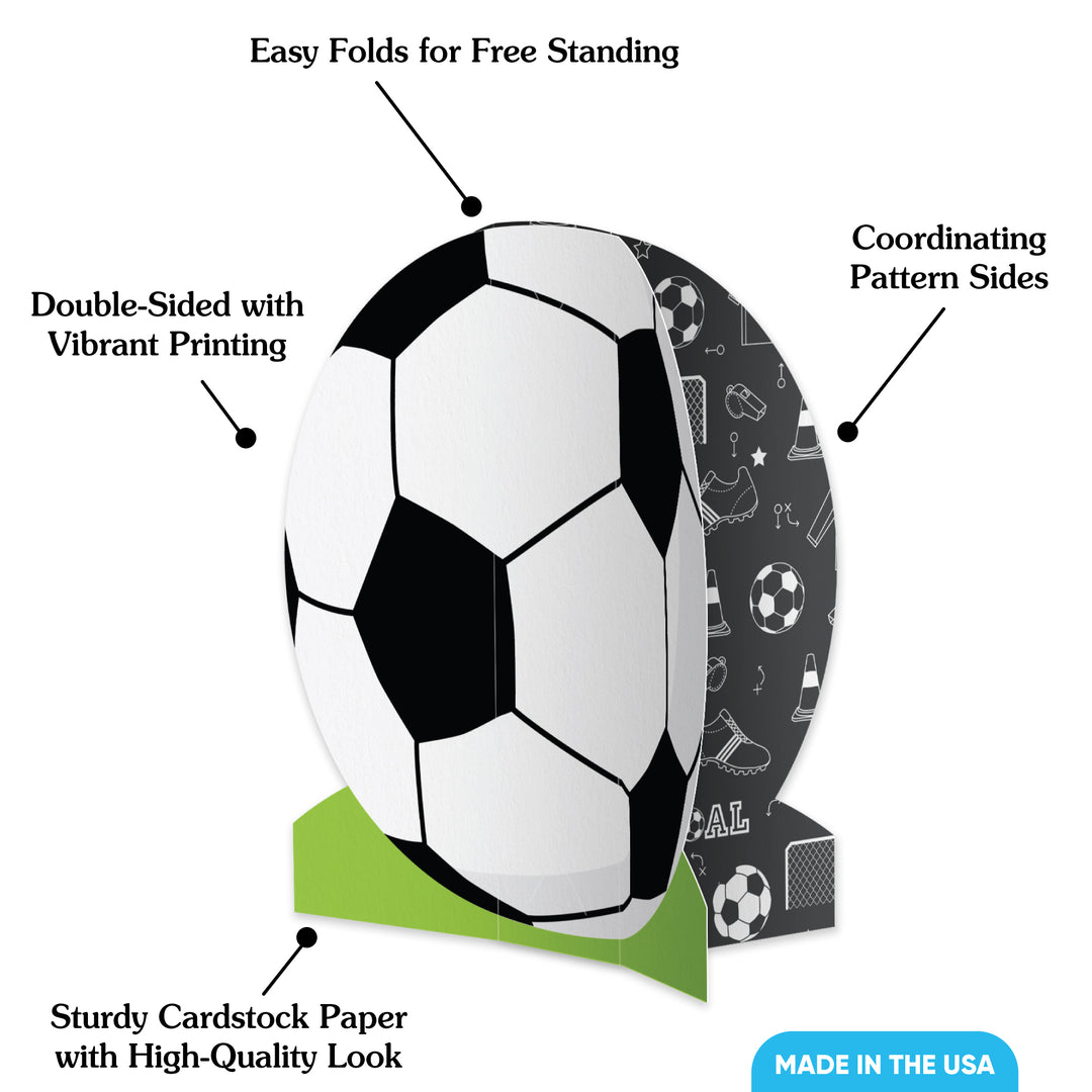 Soccer 3D Centerpieces - 8 Ct