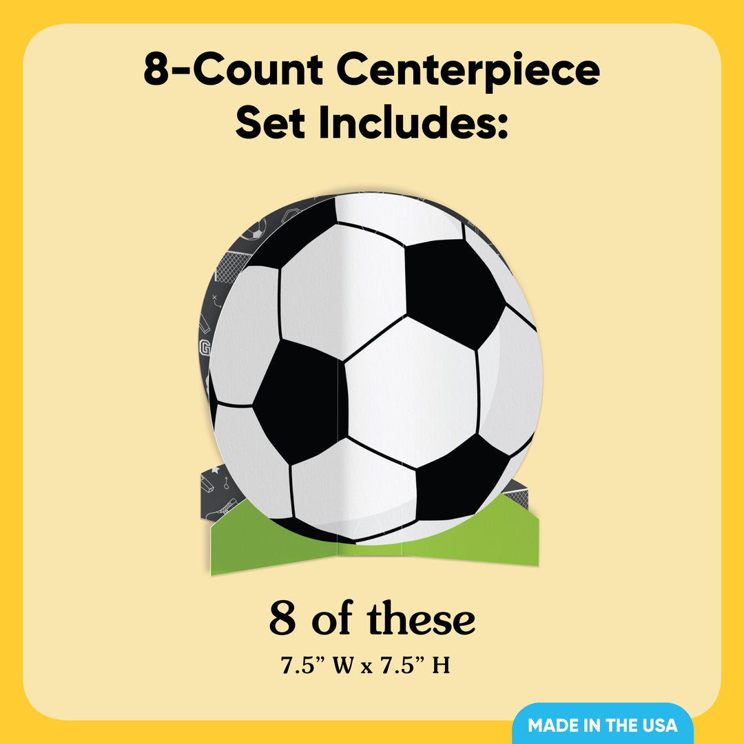 Soccer 3D Centerpieces - 8 Ct