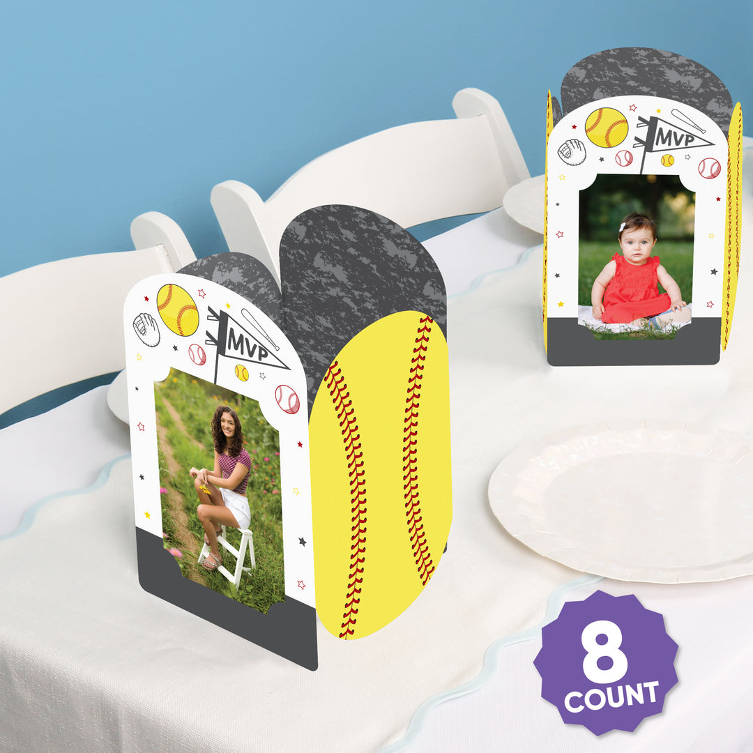 Fastpitch Softball Photo Centerpieces - 8 Ct