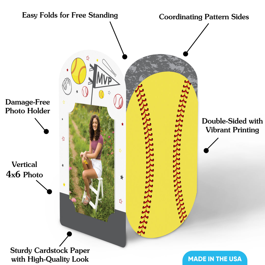 Fastpitch Softball Photo Centerpieces - 8 Ct