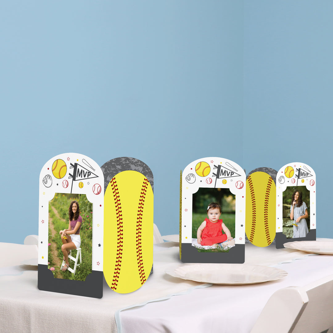 Fastpitch Softball Photo Centerpieces - 8 Ct