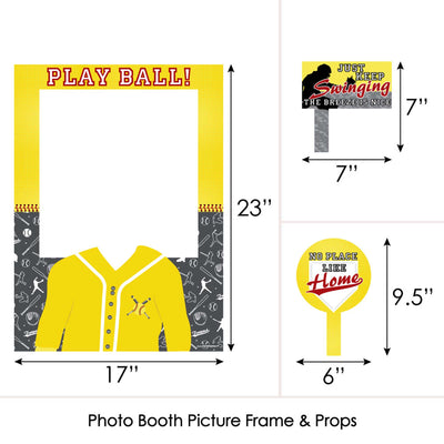 Grand Slam - Fastpitch Softball - Birthday Party or Baby Shower Photo Booth Picture Frame & Props - Printed on Sturdy Material