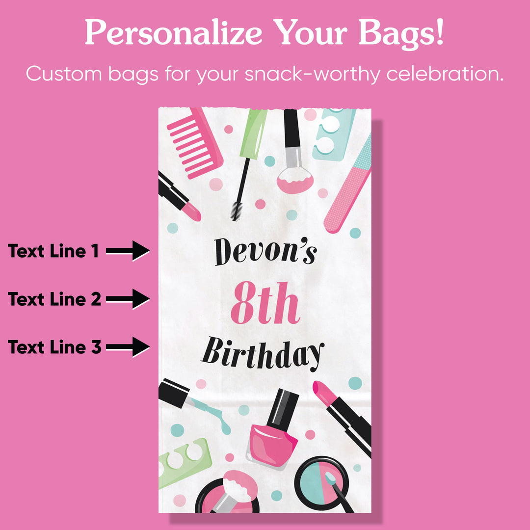 Custom Text Popcorn Bag - Spa Day - 25 Ct