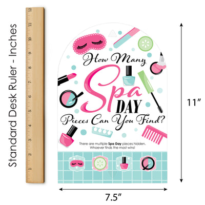 Spa Day - Girls Makeup Party Scavenger Hunt - 1 Stand and 48 Game Pieces - Hide and Find Game