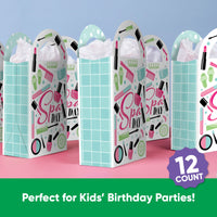 Spa Day Paper Favor Bags - 12 Ct