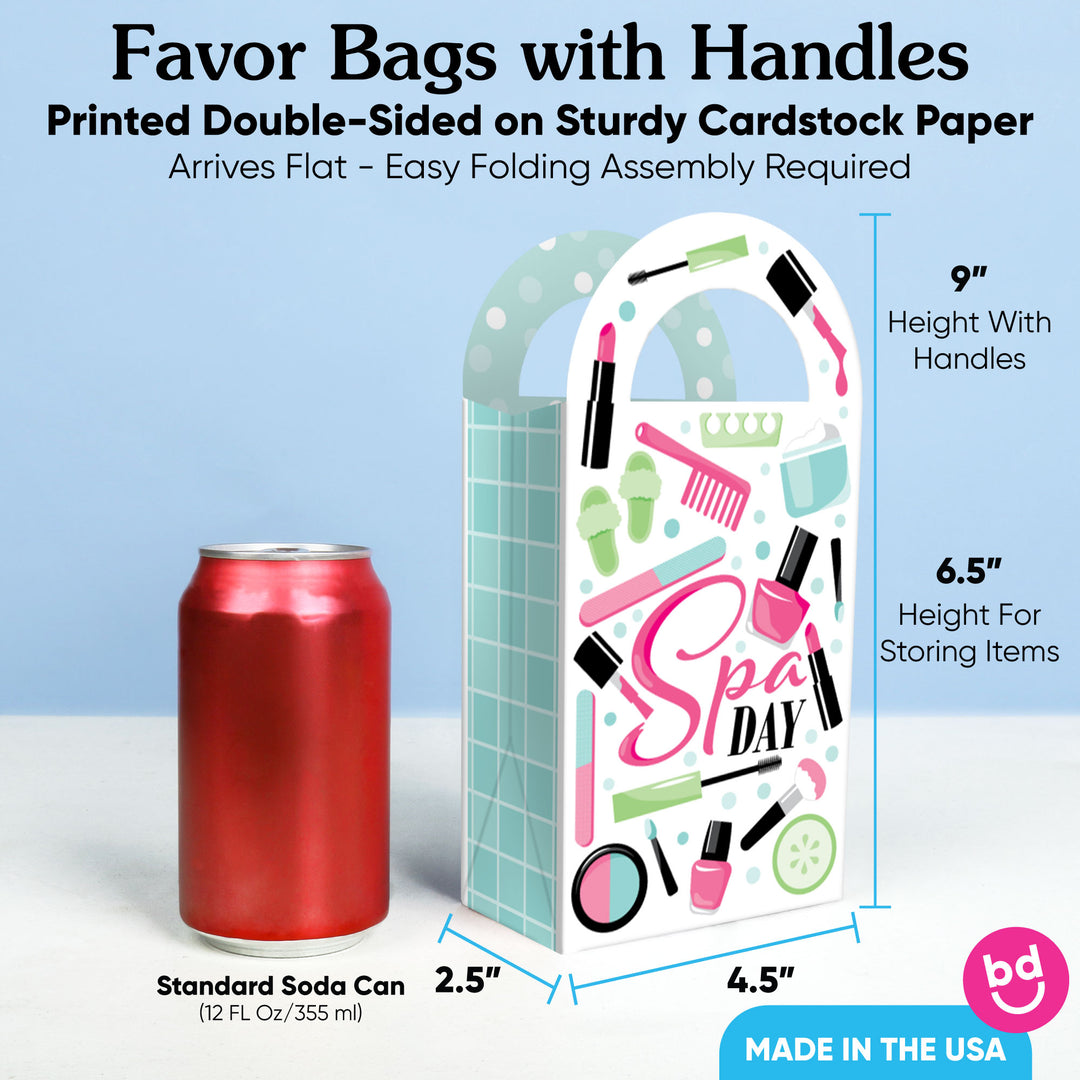 Spa Day Paper Favor Bags - 12 Ct