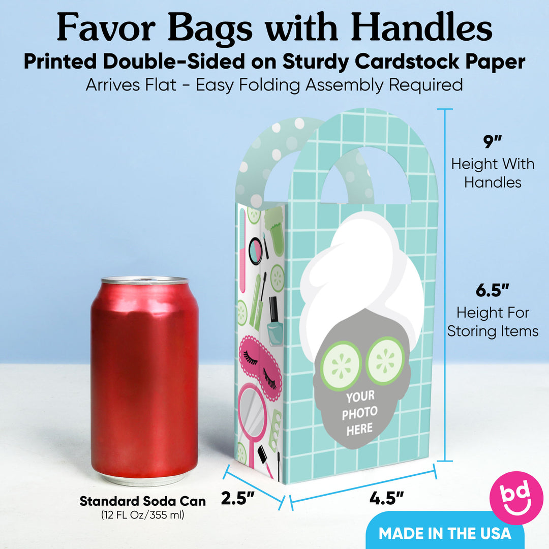 Custom Face Spa Day Paper Favor Bags - 12 Ct