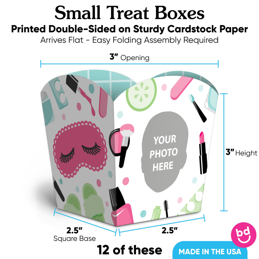 Custom Face Spa Day Treat Boxes - 12 Ct