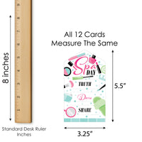 Spa Day - Girls Makeup Party Game Pickle Cards - Truth, Dare, Share Pull Tabs - Set of 12
