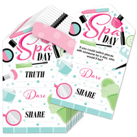 Spa Day - Girls Makeup Party Game Pickle Cards - Truth, Dare, Share Pull Tabs - Set of 12