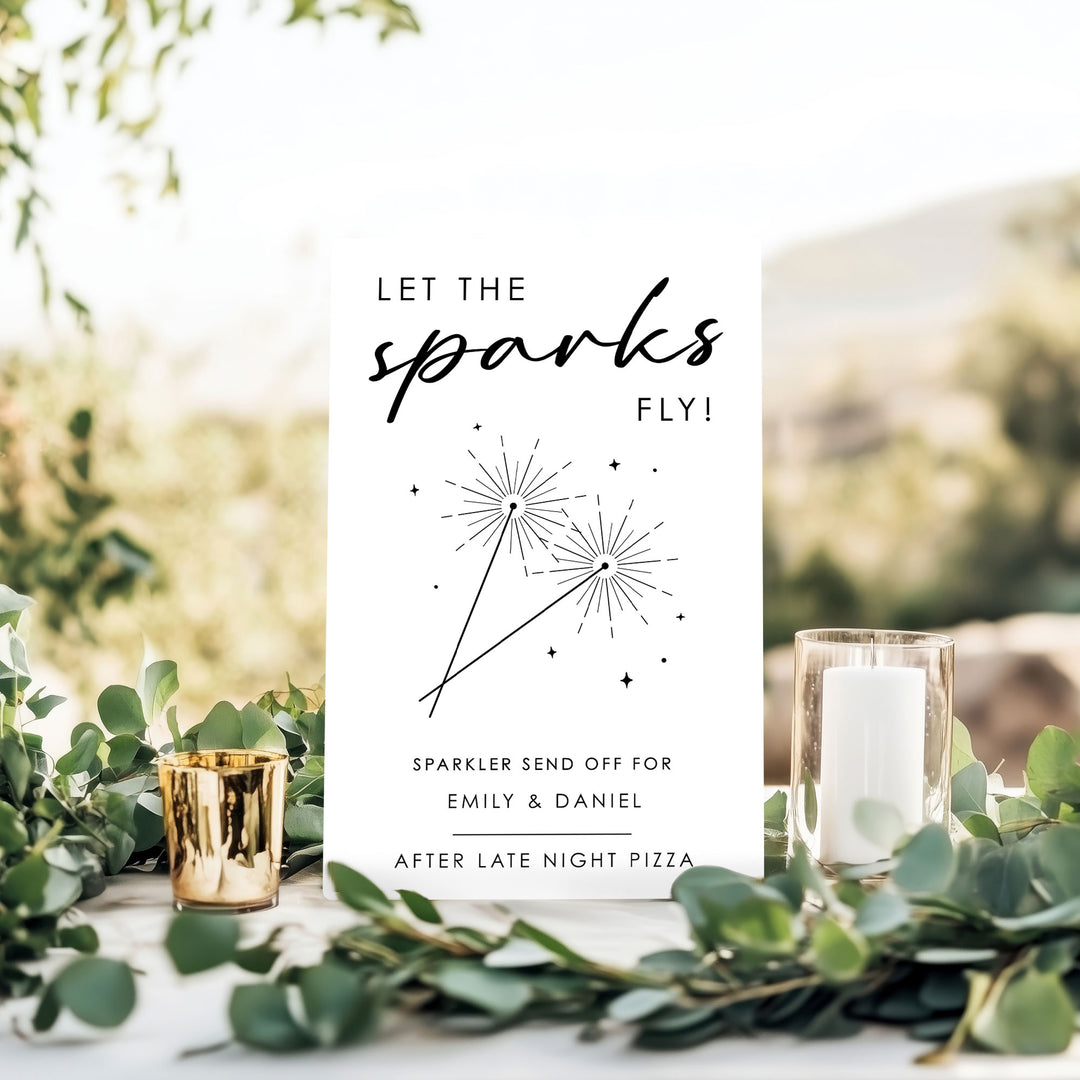 Personalized Sparkler Send Off Wedding Sign