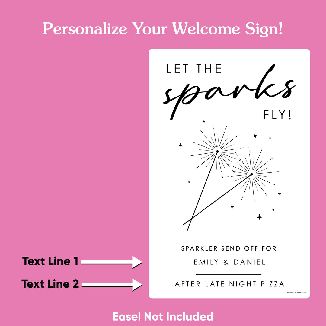 Personalized Sparkler Send Off Wedding Sign