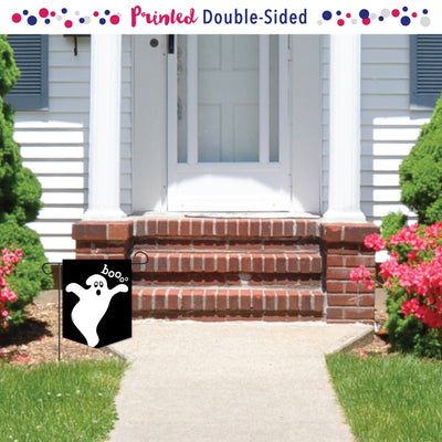 Spooky Ghost - Outdoor Home Decorations - Double-Sided Halloween Party Garden Flag - 12 x 15.25 inches