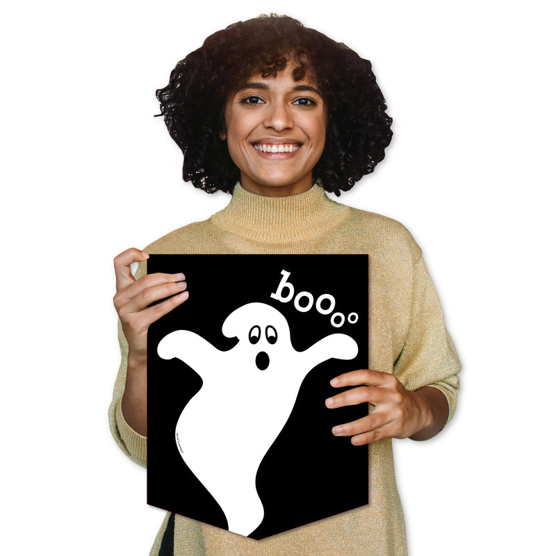 Spooky Ghost - Outdoor Home Decorations - Double-Sided Halloween Party Garden Flag - 12 x 15.25 inches