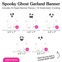 Spooky Ghost Garland Banner - 15 Pc