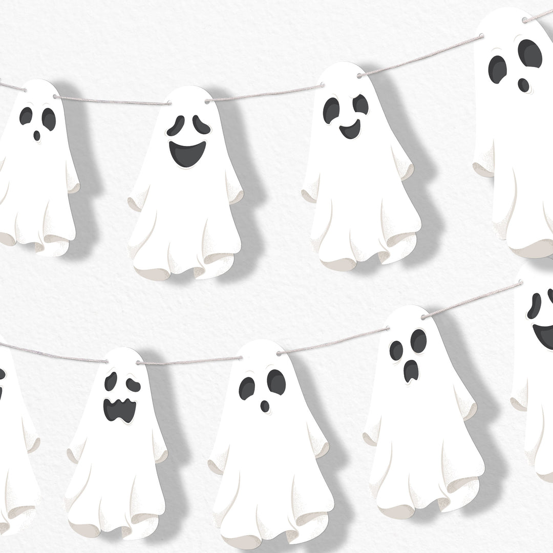 Spooky Ghost Garland Banner - 15 Pc