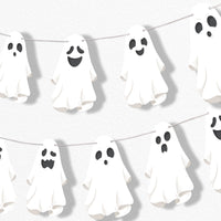 Spooky Ghost Garland Banner - 15 Pc