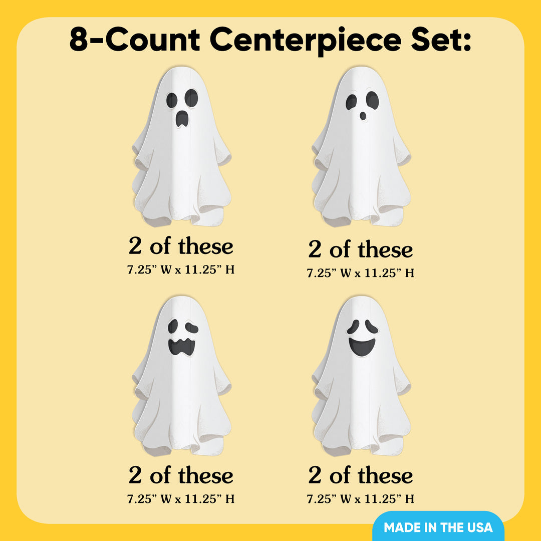 Spooky Ghost 3D Centerpieces - 8 Ct