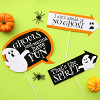 Funny Spooky Ghost - Halloween Party 10 Piece Photo Booth Props Kit