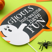 Funny Spooky Ghost - Halloween Party 10 Piece Photo Booth Props Kit