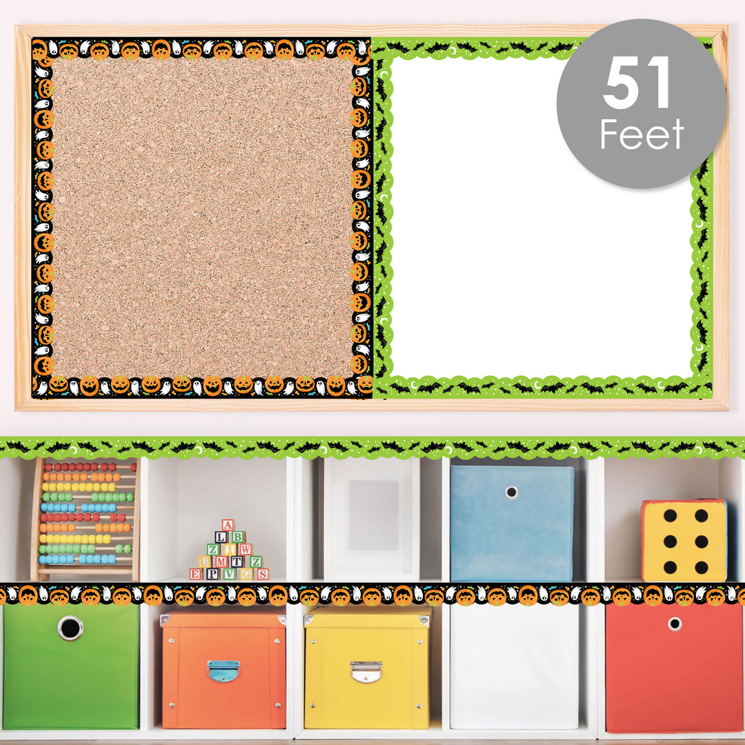 Spooky Halloween - Scalloped Classroom Decor - Bulletin Board Borders - 51 Feet