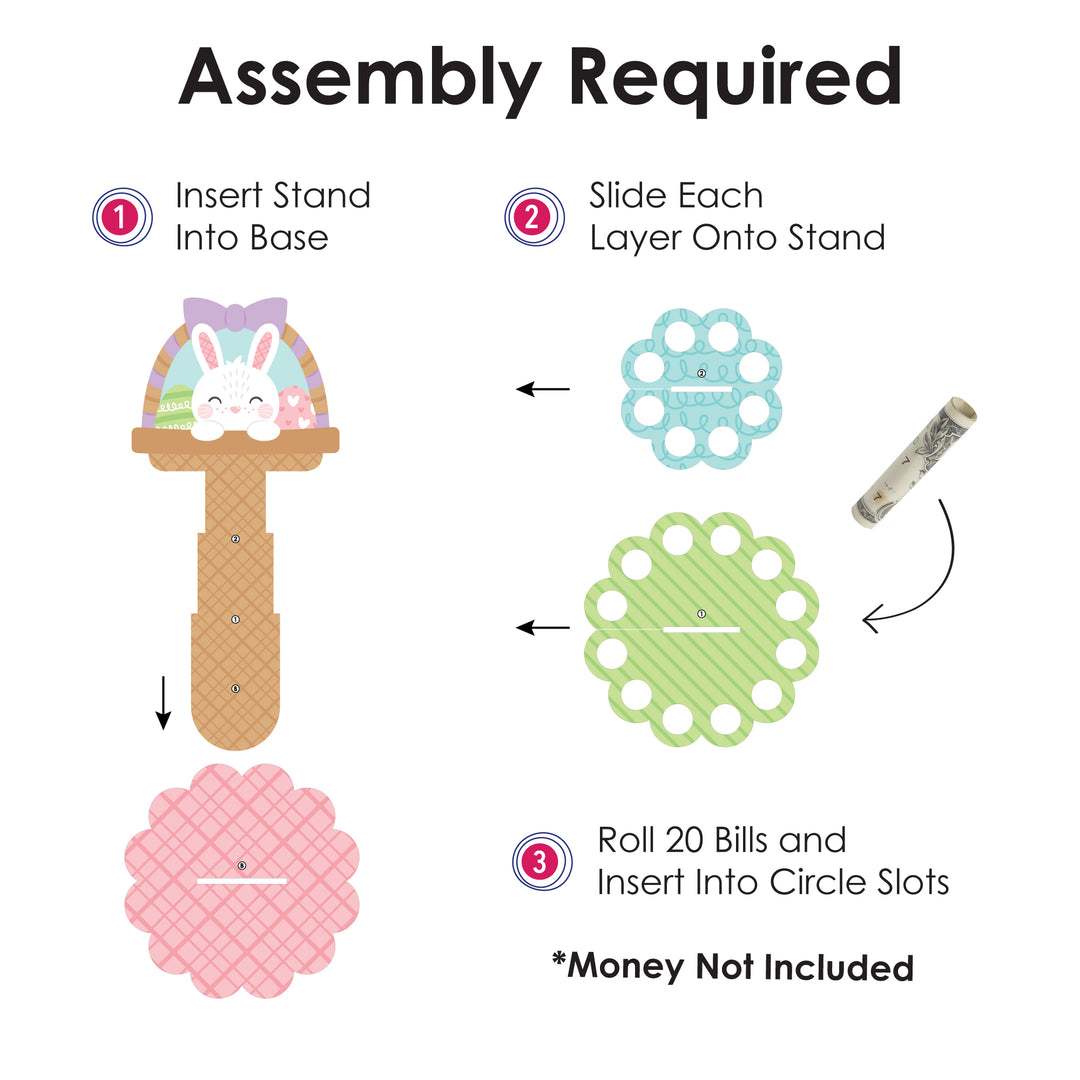 Spring Easter Bunny - DIY Happy Easter Party Money Holder Gift - Cash Cake