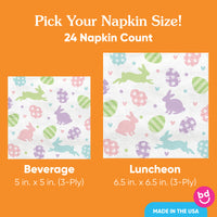Napkins - Spring Easter Bunny - 24 Ct