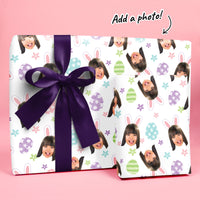 Custom Face Wrapping Paper - Spring Easter Bunny