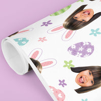 Custom Face Wrapping Paper - Spring Easter Bunny