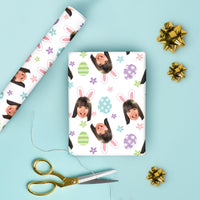 Custom Face Wrapping Paper - Spring Easter Bunny