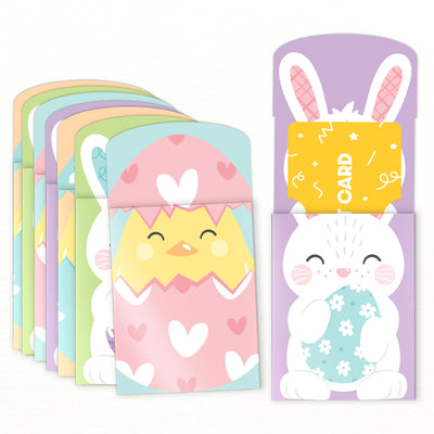 Set of colorful Easter-themed gift card holders 