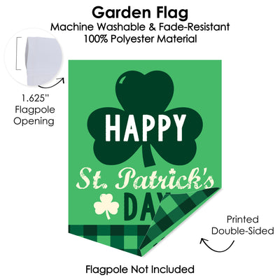 St. Patrick's Day - Outdoor Home Decorations - Double-Sided Saint Patty's Day Party Garden Flag - 12 x 15.25 inches