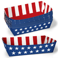 Stars & Stripes paper food trays patriotic serving trays 4th of July party