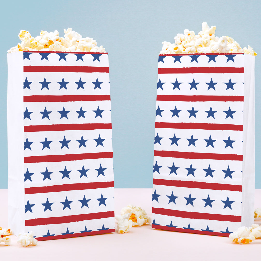 Stars & Stripes popcorn bags patriotic treat bags 4th of July party
