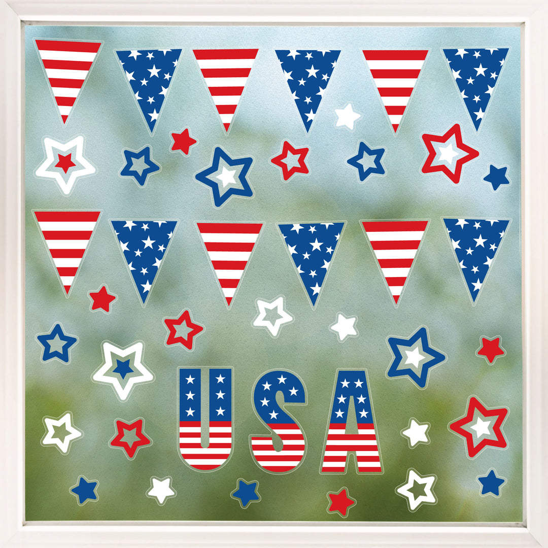 Stars & Stripes Window Clings