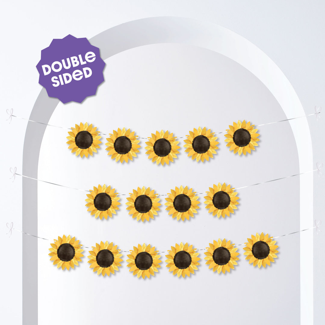 Sunflower Garland Banner - 15 Pc