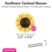 Sunflower Garland Banner - 15 Pc