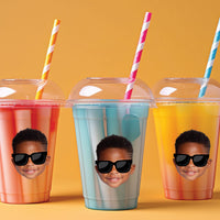 Custom Photo Sunglasses Fun Face Cut-Out Stickers - Set of 24